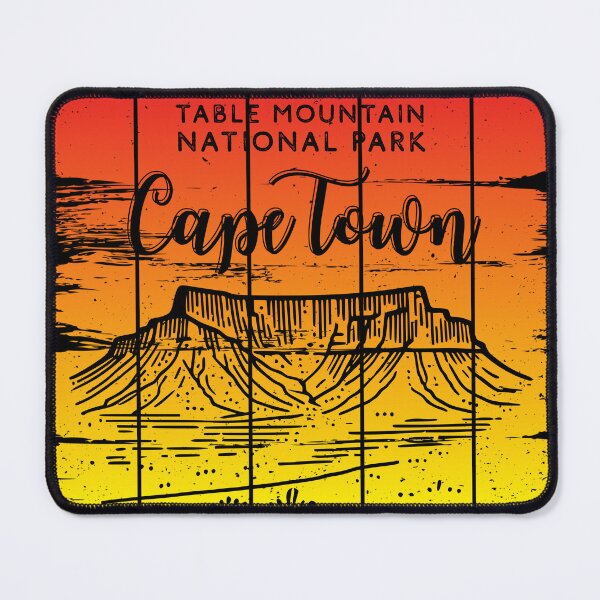 Item preview, Cape Town Table Mountain National Park Sunset Vintage Travel Illustration designed and sold by ArcticFoxStudio.