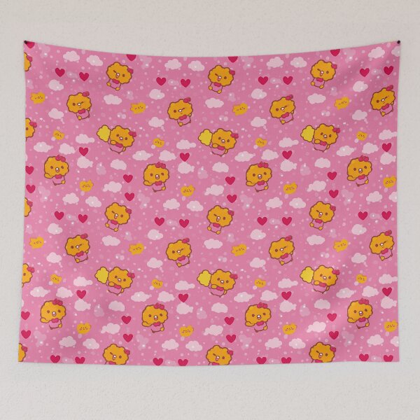 Item preview, Pink Background with Cute Yellow Fish Pattern designed and sold by Piotrek0001.