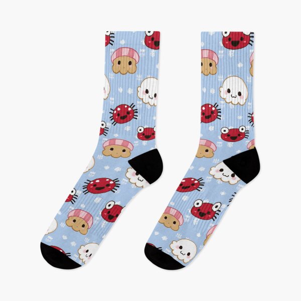 Item preview, Dark Blue Pattern with Cute Kawaii Crabs designed and sold by Piotrek0001.