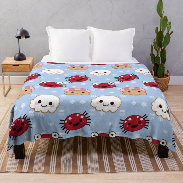 Item preview, Dark Blue Pattern with Cute Kawaii Crabs designed and sold by Piotrek0001.