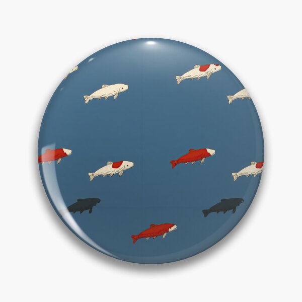 Item preview, Realistic Koi Fish Swimming on Dark Blue Pattern designed and sold by Piotrek0001.