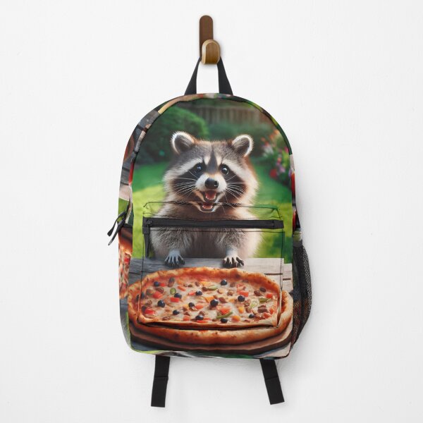 Item preview, Funny Raccoon Eating Pizza Garden Snack designed and sold by AI-Only Creations.