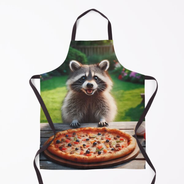 Item preview, Funny Raccoon Eating Pizza Garden Snack designed and sold by AI-Only Creations.