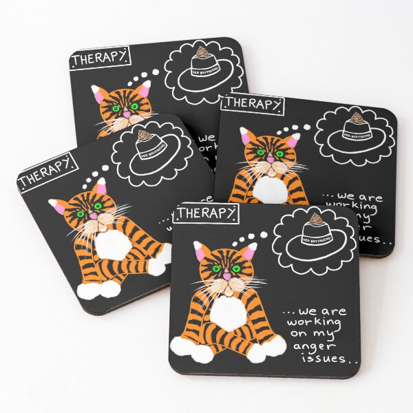 POLITOCAT at Therapy for Anger Issues by Sarnia de la Mare Coasters (Set of 4)