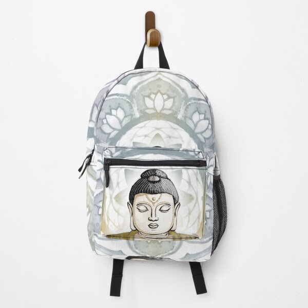 Item preview, Buddha Padma Watercolor - Fawn Coal Ochre - Rainbow Sunset Halo designed and sold by Irene Estelle.