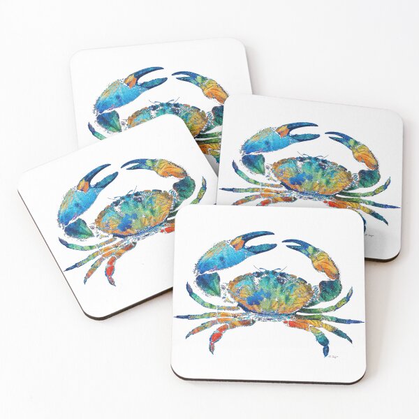 Item preview, Crab Art Colorful Beach Tropical Artwork For Coastal Living designed and sold by Sharon Cummings Art.