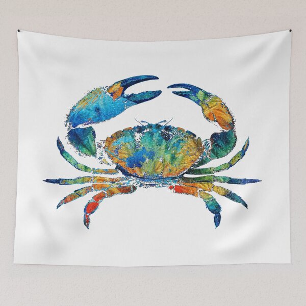Item preview, Crab Art Colorful Beach Tropical Artwork For Coastal Living designed and sold by Sharon Cummings Art.