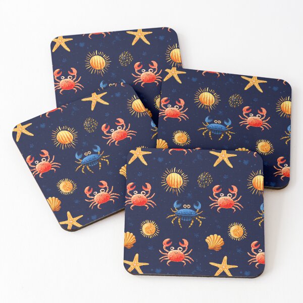 Item preview, Dark Night Ocean with Crabs and Sun Pattern designed and sold by Piotrek0001.