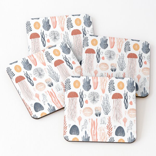 Item preview, Vintage Nautical Corals and Jellyfish Pattern designed and sold by Piotrek0001.