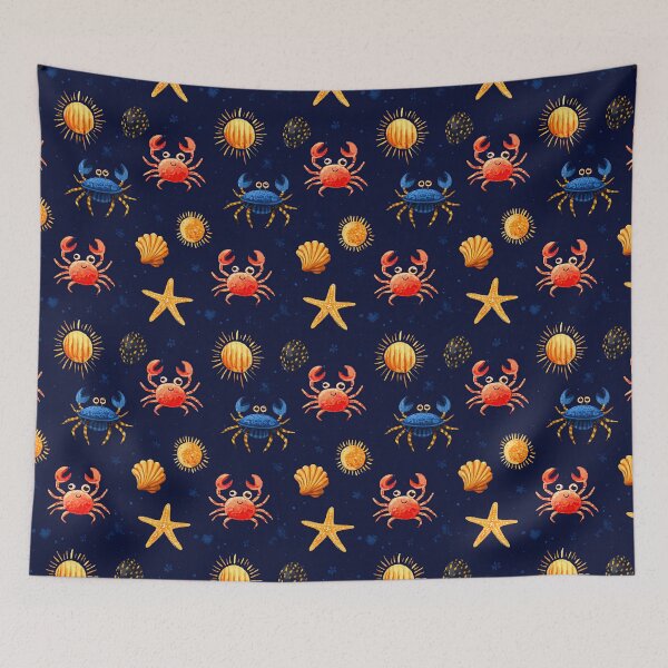 Item preview, Dark Night Ocean with Crabs and Sun Pattern designed and sold by Piotrek0001.