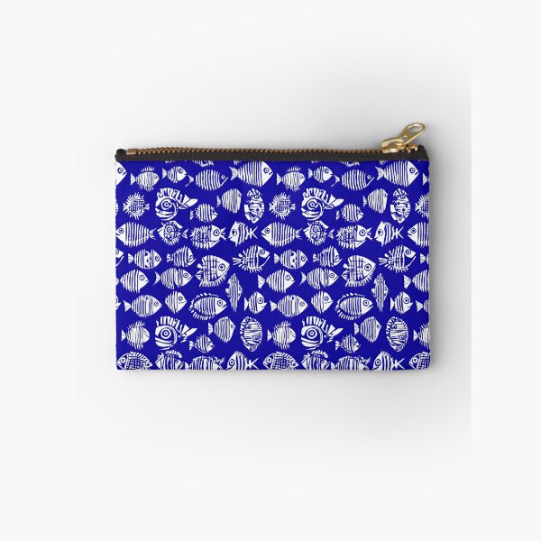 Item preview, Blue and White Geometric Fish Shapes Pattern designed and sold by Piotrek0001.