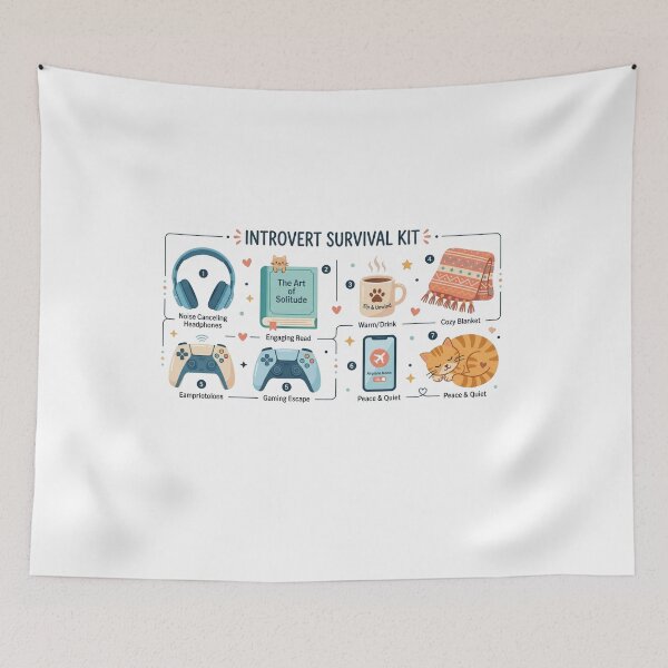 Item preview, Introvert Survival Kit Funny Antisocial Essentials designed and sold by Quiet Mode Studio.