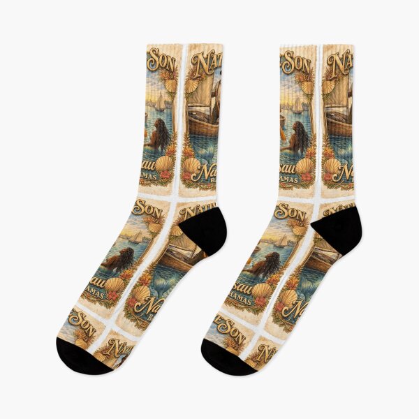 Item preview, Native Son: Vintage Bahamian Fisherman and Mermaid Scene designed and sold by LouieZoeStore.