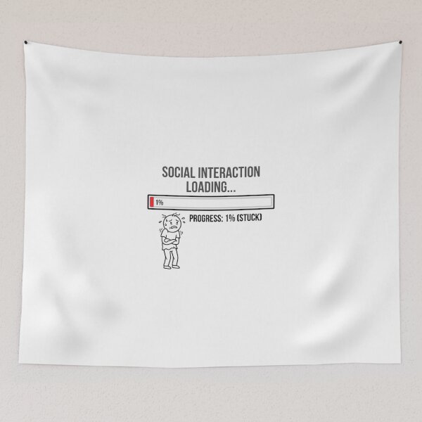 Item preview, Social Interaction Loading Funny Introvert Meme designed and sold by Quiet Mode Studio.