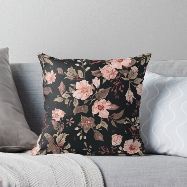 Artikelvorschau, Vintage Floral Pattern on Black – Elegant Dark Flower Aesthetic entworfen und verkauft von LAtelierNoir.