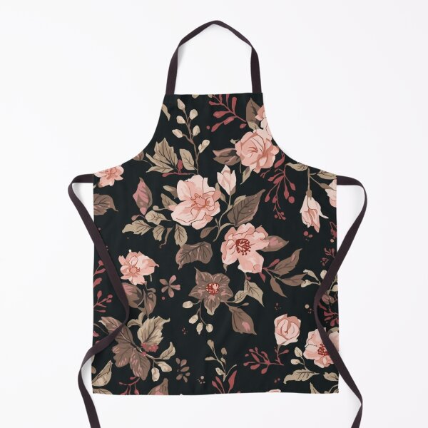 Artikelvorschau, Vintage Floral Pattern on Black – Elegant Dark Flower Aesthetic entworfen und verkauft von LAtelierNoir.