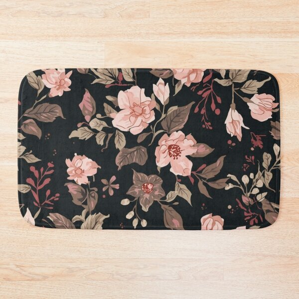 Artikelvorschau, Vintage Floral Pattern on Black – Elegant Dark Flower Aesthetic entworfen und verkauft von LAtelierNoir.