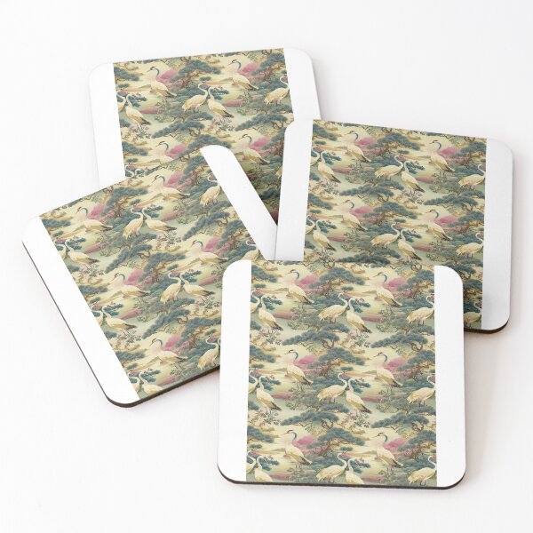 Item preview, Japanese traditional landscapes with herons designed and sold by Alessandro Remo Mazzoni Remotextiles.