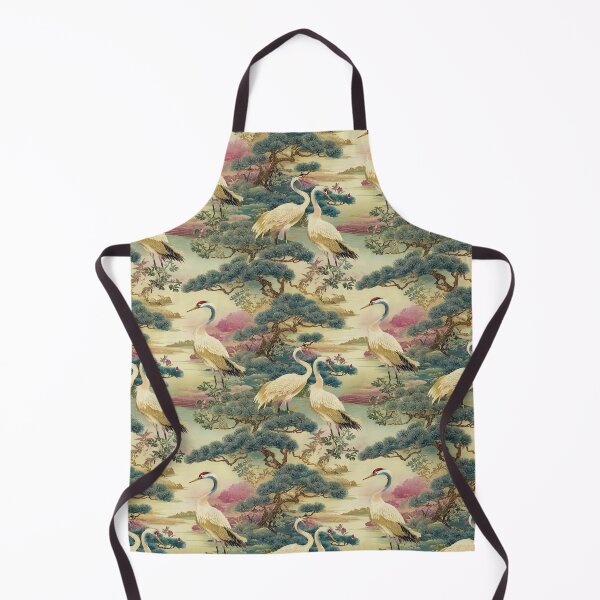 Item preview, Japanese traditional landscapes with herons designed and sold by Alessandro Remo Mazzoni Remotextiles.