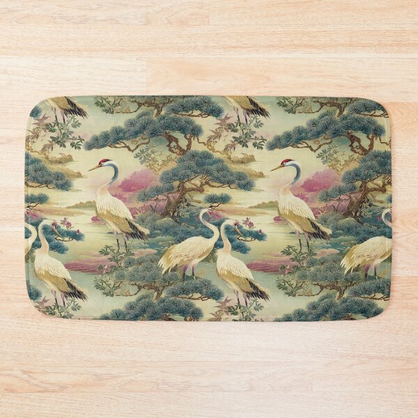 Item preview, Japanese traditional landscapes with herons designed and sold by Alessandro Remo Mazzoni Remotextiles.