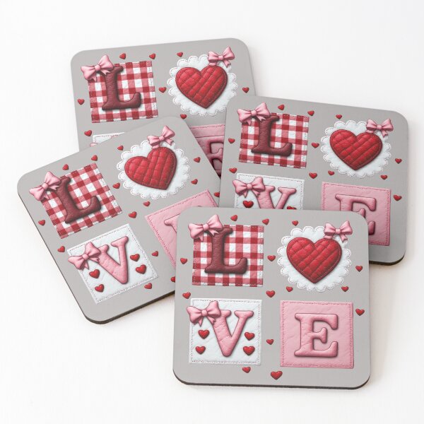 Item preview, Rustic Quilted Patchwork LOVE – Shabby Chic Valentine Graphic designed and sold by sanorastyle.
