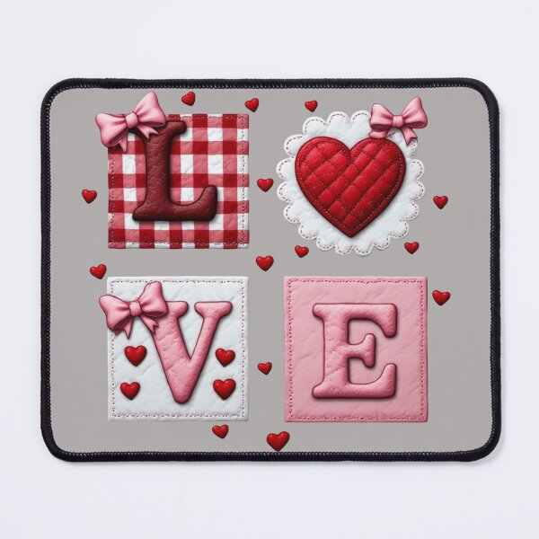 Item preview, Rustic Quilted Patchwork LOVE – Shabby Chic Valentine Graphic designed and sold by sanorastyle.