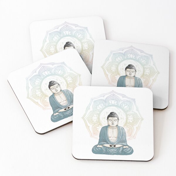 Item preview, Buddha Padma Watercolor - Fawn Coal Peacock - Rainbow Sorbet Halo designed and sold by Irene Estelle.