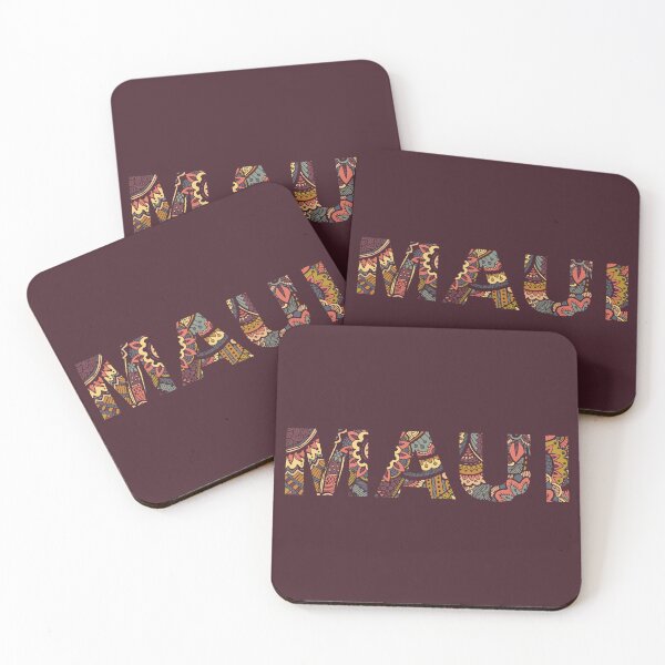 Item preview, Maui - Hawaii - lettering with ornaments designed and sold by PrintableTravel.