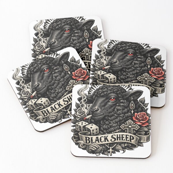 Item preview, “Not everyone fits the flock. Some of us were born the black sheep.” designed and sold by Black Sheep Studios .