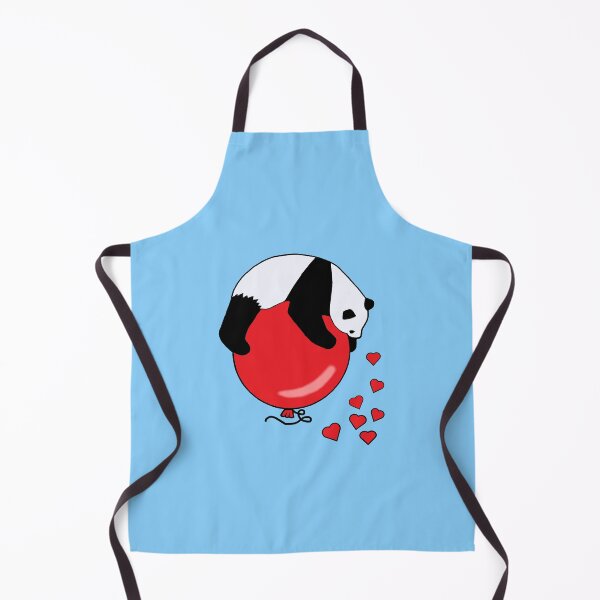 Item preview, Giant Panda Floating Away on a Giant Red Balloon with Hearts Die Cut designed and sold by JoyousArt4u.