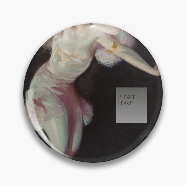 Item preview, Please Leave Funny Introvert Quote Vintage Dancer Painting Sticker Dark Humor Antisocial Home Decor designed and sold by Veryfinedesign.