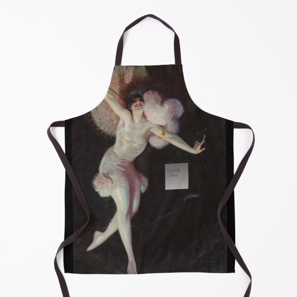 Item preview, Please Leave Funny Introvert Quote Vintage Dancer Painting Sticker Dark Humor Antisocial Home Decor designed and sold by Veryfinedesign.