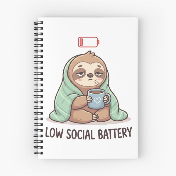Item preview, Low Social Battery Cute Introvert Sloth designed and sold by Quiet Mode Studio.