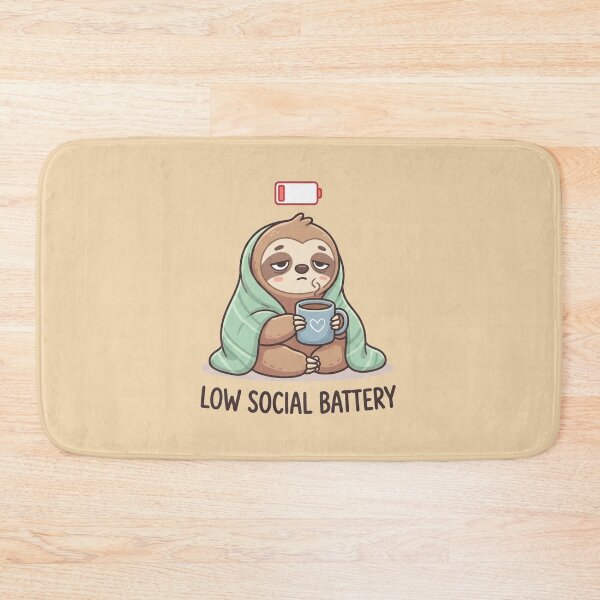 Item preview, Low Social Battery Cute Introvert Sloth designed and sold by Quiet Mode Studio.