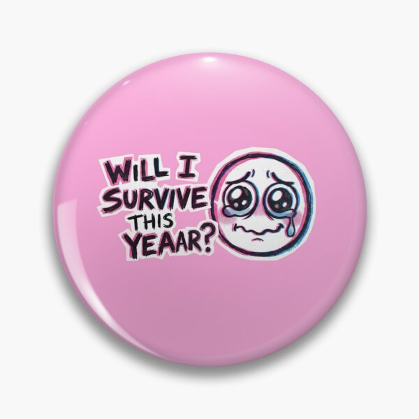 Item preview, Will I Survive This Year? Funny Crying Emoji Meme designed and sold by designbyuzi.