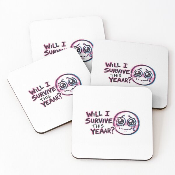 Item preview, Will I Survive This Year? Funny Crying Emoji Meme designed and sold by designbyuzi.