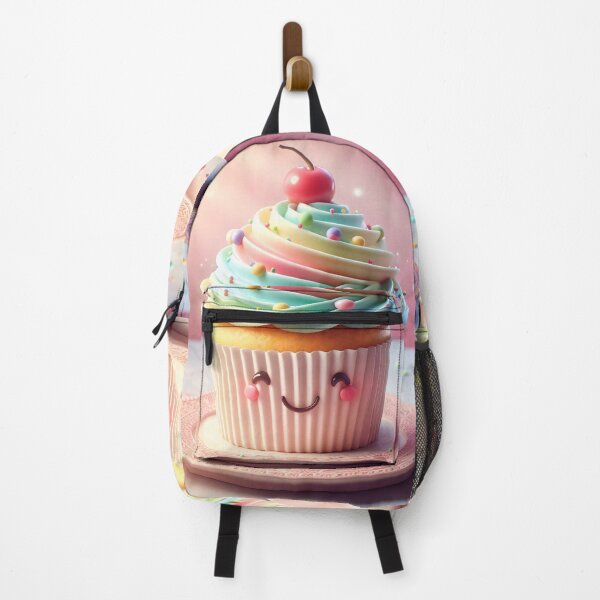 Item preview, Cute Smiling Cupcake Kawaii Dessert Treat designed and sold by AI-Only Creations.
