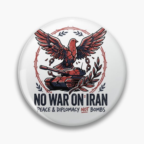 Item preview, No War on Iran - Peace & Diplomacy Not Bombs Anti-War Dove designed and sold by Owcomm.