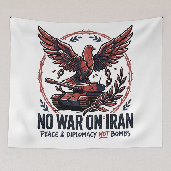 Item preview, No War on Iran - Peace & Diplomacy Not Bombs Anti-War Dove designed and sold by Owcomm.