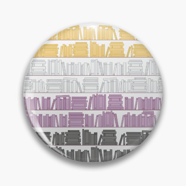 Item preview, Subtle Non Binary Pride Flag Yellow White Purple Black Bookshelves Pattern White Background designed and sold by winterpumpkin.