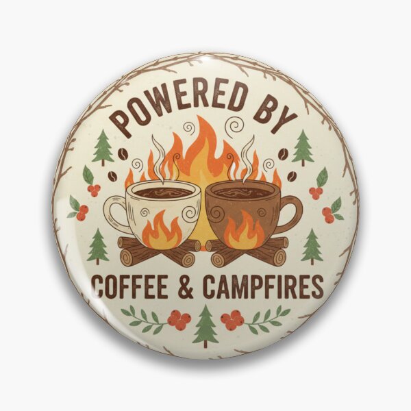 Item preview, Powered By Coffee & Campfires designed and sold by BeastandBanshiLLC.