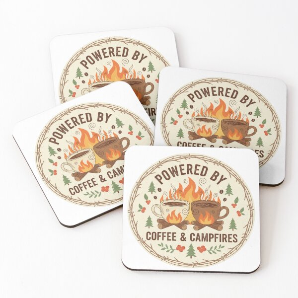 Item preview, Powered By Coffee & Campfires designed and sold by BeastandBanshiLLC.