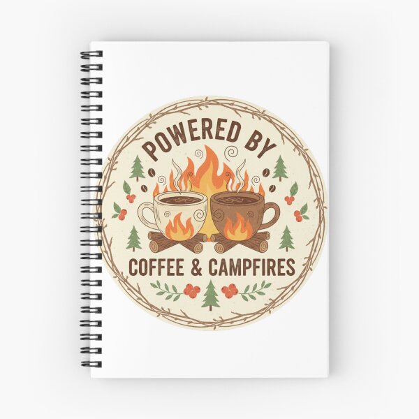 Item preview, Powered By Coffee & Campfires designed and sold by BeastandBanshiLLC.