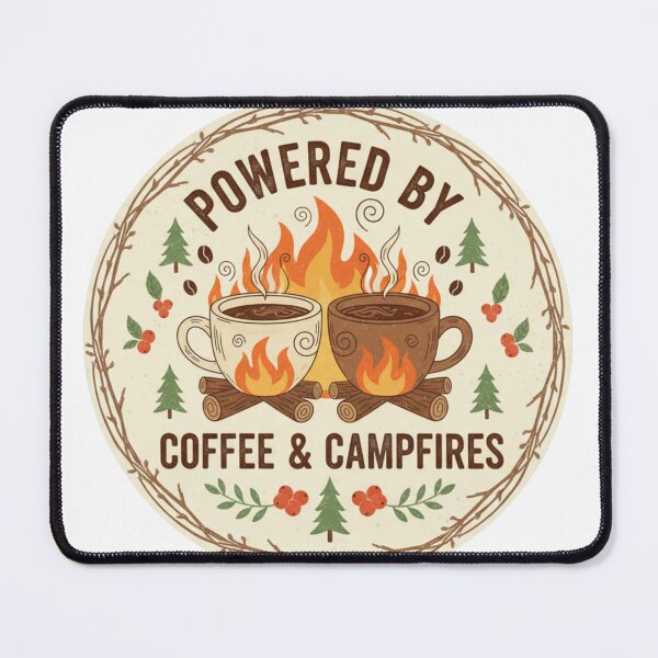Item preview, Powered By Coffee & Campfires designed and sold by BeastandBanshiLLC.
