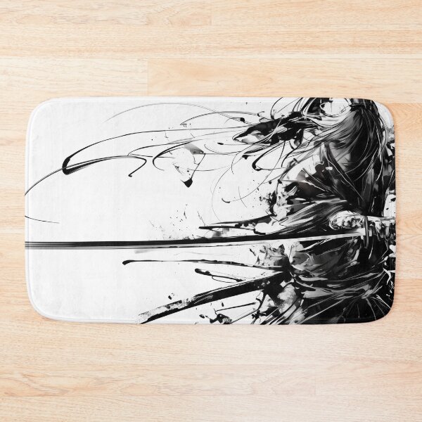 Item preview, manga samurai warrior standing with katana designed and sold by PandaKunst.
