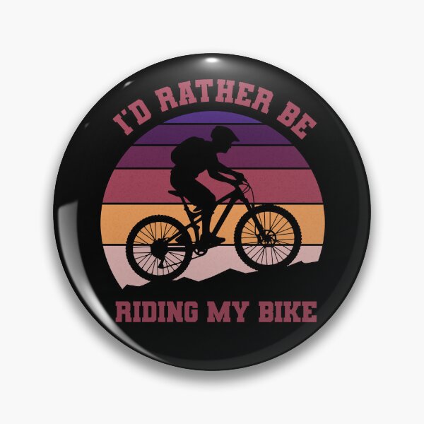 Item preview, I'd Rather Be Riding My Bike Retro Sunset Mountain Biker designed and sold by LinaValearte.
