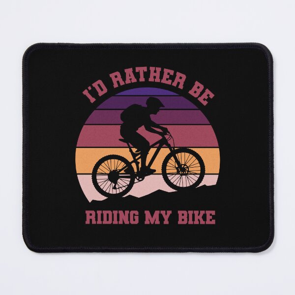 Item preview, I'd Rather Be Riding My Bike Retro Sunset Mountain Biker designed and sold by LinaValearte.