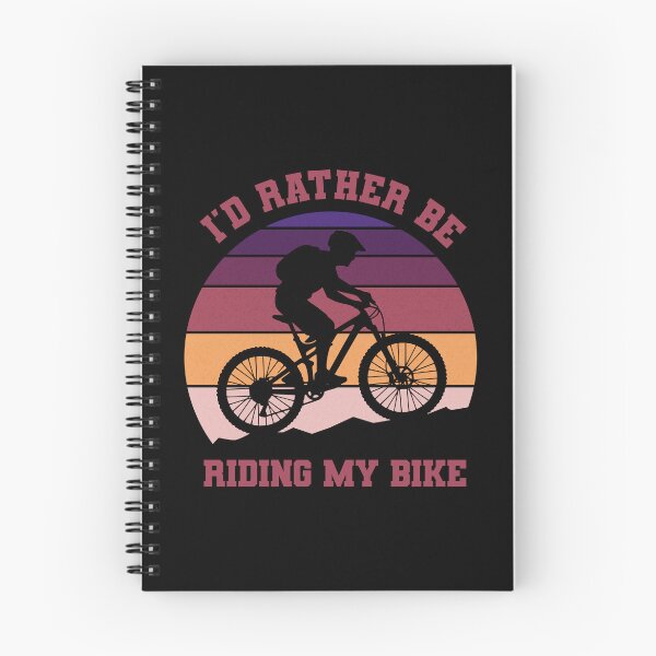 Item preview, I'd Rather Be Riding My Bike Retro Sunset Mountain Biker designed and sold by LinaValearte.