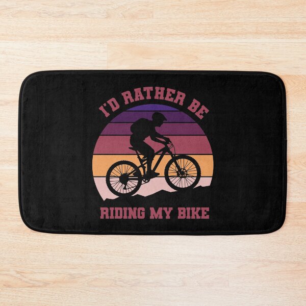 Item preview, I'd Rather Be Riding My Bike Retro Sunset Mountain Biker designed and sold by LinaValearte.