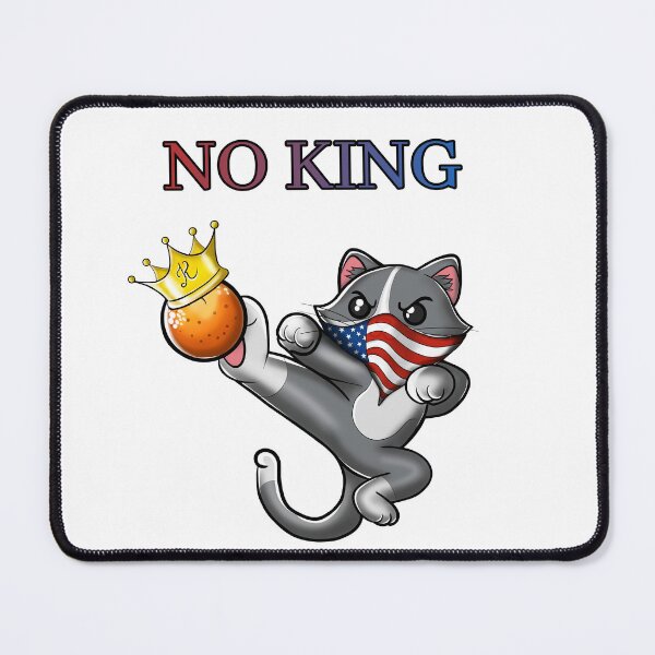 Item preview, No King Cat – Anti Monarchy Protest Design designed and sold by BlackCat Vibe.